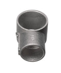 Smooth Brushed Aluminum Cross Brace Fitting Slaps Together Quick To Keep Your Custom Table Tops Dead Flat With Zero Shake By Bridging Your Heavy Duty One Five Eighth Inch Legs Straight To Crossbars, gray die cast aluminum connector.