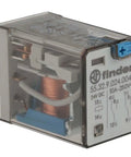 Top Shelf Miniature Industrial Plug Relay With Removable Clamps And Dead Simple 24 Volt Dc Coil Built Different 10 Amp Silver Nickel Contacts side view with visible copper coil.