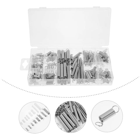 200 Pcs Compression And Extension Spring Assortment Kit For Automotive Repairs Appliance Fixing Electronics Tool Sturdy Spiral Springs Versatile Small Tension Set in plastic organizer box