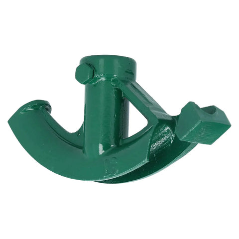 Get The Job Done Fast With This Cast Iron Manual Pipe Bender, durable green metal tool for bending pipes at angles.