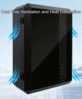 Heavy Duty Outdoor EV Charger Enclosure With Pedestal Stand showing dual side ventilation for heat dissipation and moisture protection.