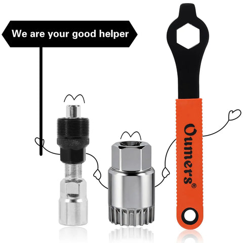 Heavy Duty Bike Crank Extractor And Bottom Bracket Removal Tool With Sixteen Millimeter Spanner