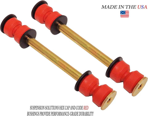 Two Front Stabilizer Sway Bar Links For Chevy And GMC Trucks, Built Tough, Black Zinc Coated Sway Bar Link Set, image of parts