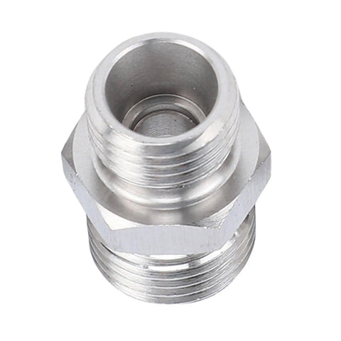 Hydraulic Fitting Adapter M14 To M16 Thread Connector For Mini Excavator Ensures Seamless Secure Connection Hydraulic Repair Work showing metal threads