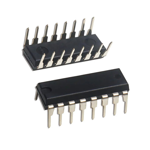Close-up of 10 Pack Beefed-Up Darlington Driver Array DIP16 For High Voltage Switching In Industrial And Automotive Loads, Noise Immunity, Plug-And-Play Ready DIP Chip Upgrade For Quick Install And Long Life