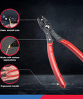 Compact 4 In 1 Wire Stripper Pliers For 12 20 AWG Wiring Crimping Cutting Gripping And Insulation Removal tool with red grips