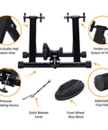 Magnetic Indoor Bike Trainer Stand With Front Wheel Support And Quick Release Skewer, Durable Steel Frame, Adjustable Feet