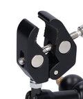 Pro Grade Soldering Clamp And Stand For Maintenance And Repair, Alloy Steel Welding Fixture With Rock Solid Holding And Adjustable Positioning, Compact Design For Precise Workbench Soldering; close-up black clamp jaws