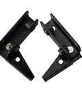 Two Pack Non Perforated Glass Door Hinge for 5 to 8mm Glass No Drill Side Mount Clip in Black Stainless Steel