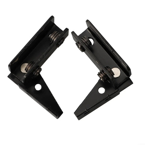 Two Pack Non Perforated Glass Door Hinge for 5 to 8mm Glass No Drill Side Mount Clip in Black Stainless Steel