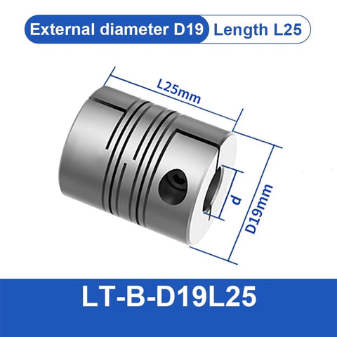 Heavy Duty Parallel Line Coupling LT D19L25 Motor Flexible Shaft Aluminum Alloy Encoder Connection for 3D Printer, 25mm length