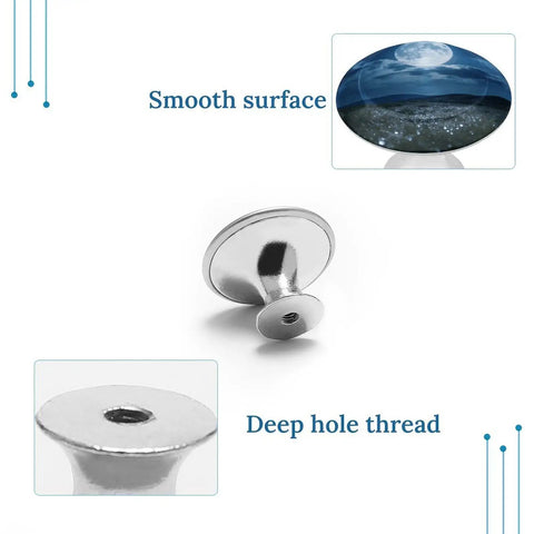 Moon Night Cabinet Knobs 1.1 Inch Stainless Steel Drawer Handles Aluminum Alloy Furniture Pulls with smooth surface design