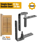 Top Shelf Heavy Duty 304 Stainless Steel Double Swing Door Hinges for 16mm doors, featuring matte black finish and dual return motion.