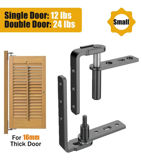 Top Shelf Heavy Duty 304 Stainless Steel Double Swing Door Hinges for 16mm doors, featuring matte black finish and dual return motion.