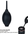 Soft and Elastic Nozzle Air Blower Cleaner For Cameras And Gadgets shown with lens cleaning action