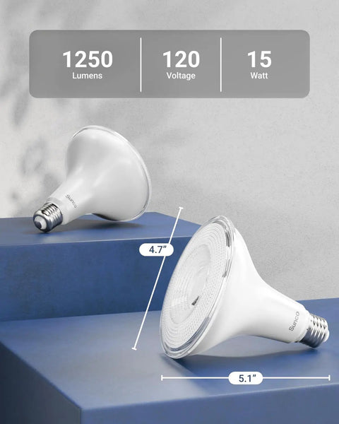 Two Pack PAR38 LED Flood Light Bulbs With Automatic Dusk To Dawn Sensor, E26 Medium Base, 15 Watt Equals 120 Watt, Non Dimmable Outdoor Security Spotlights That Amp Up Your Property Game Real Quick