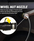 Swivel nut nozzle of Heavy Duty Electric 55 Gallon Drum Liquid Transfer Pump With Adjustable Telescopic Suction Tube.