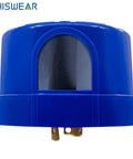 Front view of Twist Lock Photocell Dusk To Dawn Auto On Off Light Switch for LED barn, area, street lights with IP65 and 235J surge protection.