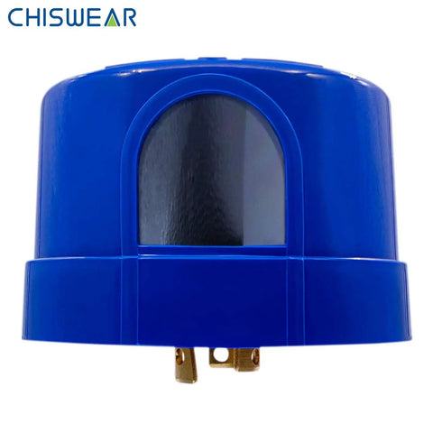 Front view of Twist Lock Photocell Dusk To Dawn Auto On Off Light Switch for LED barn, area, street lights with IP65 and 235J surge protection.