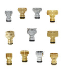 Brass Hose Quick Connector Kit 20 Piece Set M22 M24 One Half Inch Three Quarter Inch One Inch Threaded Adapters For Garden Faucet Irrigation No Sweat Easy Install Plug And Play brass and silver hose connectors