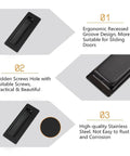 4 Pack Concealed Rectangular Recessed Pull Handles For Wardrobe And Drawers Matte Black Stainless Steel Hidden Flush Sliding Door