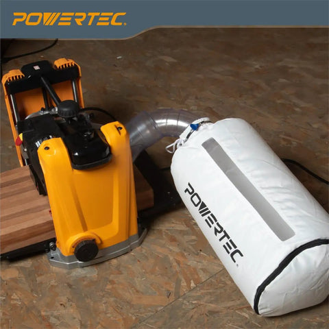 30 Micron Dust Collection Bag With 4 Inch Key Hose Clamp For Planers And Dust Collectors Secure Leak Free Fit On 4 Inch OD Dust Ports Fits DeWalt WEN And Similar Machines Keeps Your Shop Clean And Safe connected to a planer