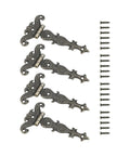 4 Pack Heavy Duty Zinc Alloy Antique T Hinges with Screws 69x113mm Bronze Finish for Barn Doors Cabinets and Wooden Boxes Built Tough Wardrobe Hardware
