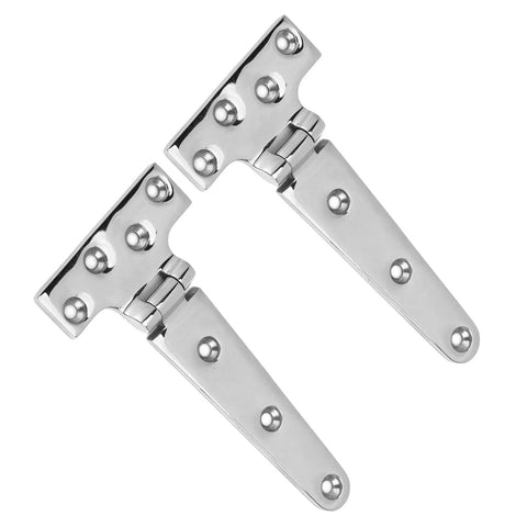 Beefy Heavy Duty 316 Stainless Steel T Shape Door Hinge For Marine Lids Hatches Compartments And Doors 6 By 3 Inch Rustproof Oxidation Resistant Hardware Pack Of 2 close-up