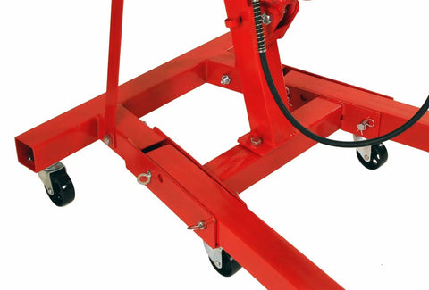 No Sweat Folding Air Hydraulic Engine Hoist Cherry Picker Shop Crane Heavy Duty Rig dual power hand pump base with solid steel casters