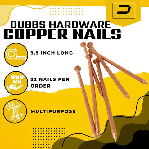 Pure Copper 3.5 Inch Nail Spikes 22 Pack Heavy Duty Tree Stump Root Removal Eco Friendly Chemical Free USA Made Durable Spikes