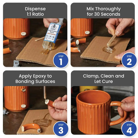 Multi Purpose Epoxy Kit With Quick 30 Minute Set Waterproof Two Part Epoxy Glue For Garage Ready Tile Metal Ceramic Glass Wood Stone Rock Solid Bonding Sandable And Paintable Resin Easy One To One Mix 16 Oz