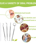 Pro At Home Dental Cleaning Kit With Stainless Steel Dental Pick And Tartar Remover For Teeth Scraping Between Gums, benefits shown