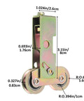 Heavy Duty Two Pack Sliding Patio Door Rollers 1-1/4 Inch Steel Ball Wheels Tandem Roller Kit dimensions and design close-up