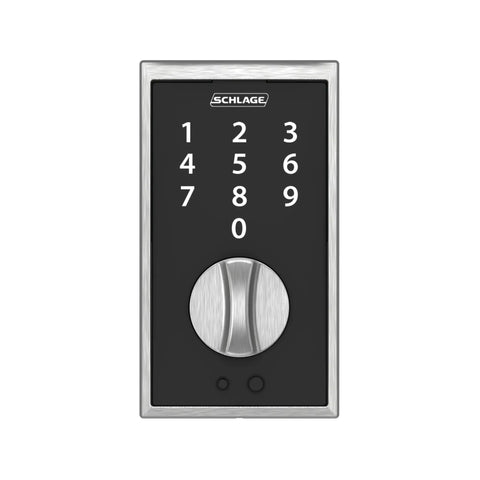 Keyless Entry Electronic Deadbolt With Touchscreen Keypad For Front Door Satin Chrome BE375 Cen 626 No Key Needed Security