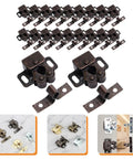 Double Roller Cabinet Latch Set 20 Pack in coffee color made of cold rolled steel for pantry, cupboard, and wardrobe.