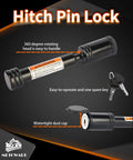Five Eighth Inch Locking Trailer Hitch Pin Anti Theft Receiver Lock For Two Inch Receiver Tubes with keys and dust cap