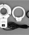 Binocular Microscope With Boom Stand And Fluorescent Ring Light SW-3B24-FRL, 10x And 40x Magnification, 2x/4x Objectives, WH10x Eyepieces, Great For Home Science Nerds And Classroom Projects, 110V-120V Power fluorescent ring light kit with power cord