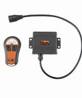 Wireless Winch Remote Control For Off Road Recovery With 50 Foot Range Power In And Power Out Receiver Fits 6000 9000 And 12000 Series Winches Easy Mount For Safe Hands Free Winching, showing remote and receiver