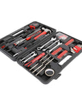 148 Piece Iron Household Tool Set In Red With Plastic Toolbox Storage Case The Go To Home Repair Kit With 12 Hex Keys 1/4 To 1/16 And 3M Tape Measure