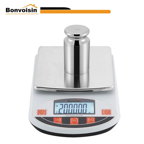 2 Kg Calibration Weight for Digital Scale, Class M1 Chrome Finish Carbon Steel on electronic balance