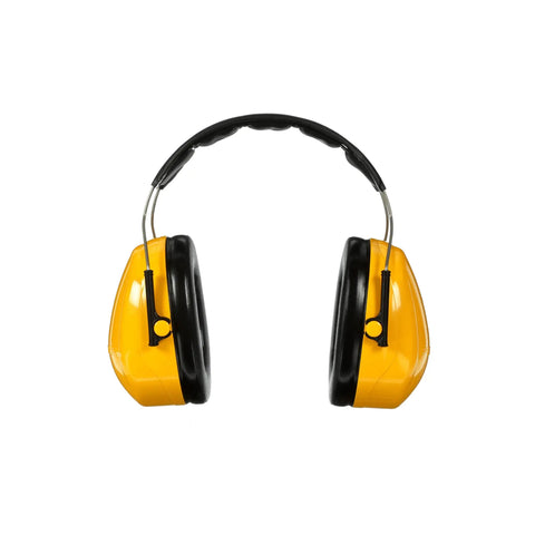Optime 98 Earmuffs H9A Over The Head Yellow Boss Level Comfort With 24 dB NRR Stainless Steel Headband Delivers Low Pressure Fit And All Day Wear Tilt Earcups For Custom Comfort Great For Worksite Noise Up To 98 dBA