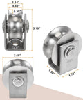 Two Pack 2.7 Inch U Groove Sliding Gate Casters With Bracket For Inverted 0.98 Inch U Track Beefy Heavy Duty 1102 Lbs Per Wheel For Garage Doors Lifting And Industrial Machinery, stainless steel