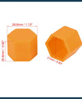 Hot Orange Silicone Wheel Nut Covers 21mm Universal Lug Bolt Caps Set Of 20 For Cars And Trucks Fits 21mm Nuts Rim Screws Tires Durable Wear Resistant Protective Automotive Accessories with dimensions 28.8x25.8x20.8mm shown.
