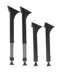 Adjustable Table Legs Set Of 4 In Black And Chrome, Heavy Duty Post Legs For Wood Desks And Tables, Adjusts From 22 To 33 Inches