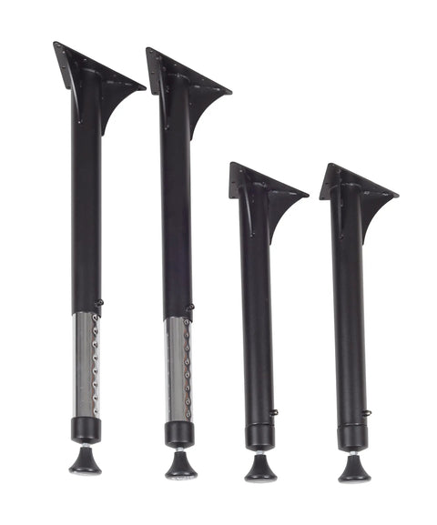 Adjustable Table Legs Set Of 4 In Black And Chrome, Heavy Duty Post Legs For Wood Desks And Tables, Adjusts From 22 To 33 Inches