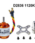 D2836 Beefy Brushless Outrunner Motor Series For 2 To 4S LiPo Multicopter Quad Copter And Fixed Wing RC Aircraft With 4.0mm Shaft And Banana Plug Adapters, 1120KV option