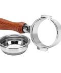 58mm Bottomless Portafilter For Breville Dual Boiler Machines Straight Up 304 Stainless Steel Filter Basket with Wood Handle