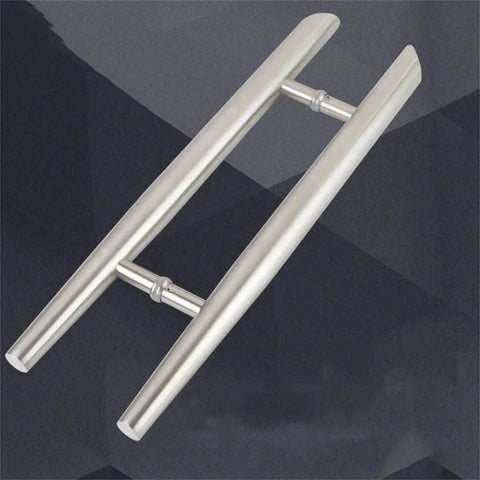Matte Black Stainless Steel Round Tube Door Handle Set For Push And Pull Doors Thickened Design With Silent Lock Slick Smooth Feel
