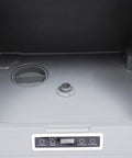 Interior view of No Sweat Stainless Countertop Dishwasher Featuring Twelve Power Spray Jets Ozone Sterilization And High Temp Wash for dorms.