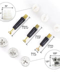 Eccentric Wheel Nut 3 In 1 Furniture Connecting Kit, 32 35 40 Mm, 90pcs Set with detailed measurements and components